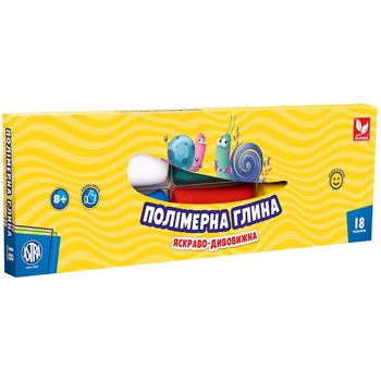 Полімерна глина Школярик, 18 кольорів, 260 г (304219002-UA) - Pampik