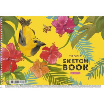 Альбом для малювання Star Птах з бджолою жовтий 20 аркушів (PB-SC-020-405) - Pampik