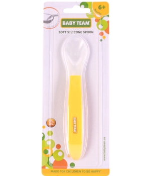 Ложечка м'яка силіконова Baby Team, жовтий (6102) - Pampik - 3