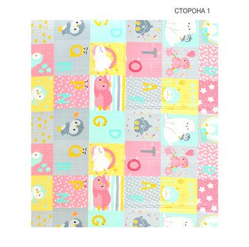 Дитячий двосторонній складний килимок Poppet Стікери та Казковий політ, 200x180x1 см (PP010-200) - Pampik - 2