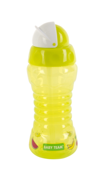 Поильник для путешествий Baby Team, с трубочкой, от 10 мес., 300 мл, салатовый (5005) - Pampik