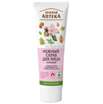 Нежный скраб для лица Зеленая Аптека Ореховый, 75 мл - Pampik
