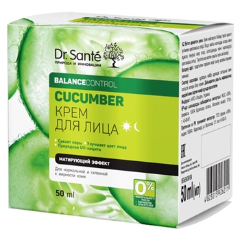 Крем для обличчя Dr. Sante Cucumber Balance Control, 50 мл - Pampik