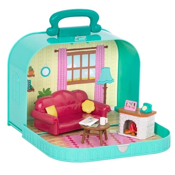 Ігровий набір Lil Woodzeez Кейс вітальня з аксесуарами, блакитний (WZ6599Z) - Pampik
