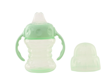 Поильник-непроливайка Baby Team, со спаутом и ручками, 6+ мес., 180 мл, мятный (5022_мятный) - Pampik - 2