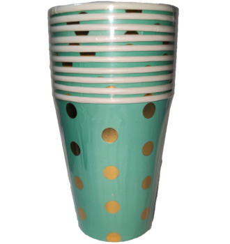 Набір склянок одноразових Offtop, 250 мл, зелений, 6 шт. (833632) - Pampik - 2