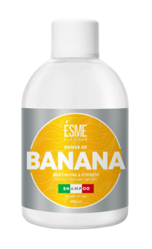 Шампунь Esme Platinum Banana з екстрактом банана, для посіченого та ослабленого волосся, 1000 мл - Pampik