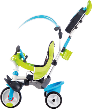 Триколісний велосипед Smoby Toys Бебі Драйвер з козирком і багажником, блакитно-зелений (741200) - Pampik - 5