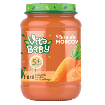 Пюре Vita Baby морквяне, без цукру, 180 г - Pampik
