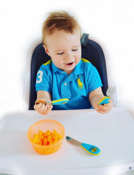 Набір столових приборів Nuby Бджілка, блакитний (NV0501003bee) - Pampik - 3