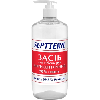 Засіб для гігієни рук Septteril Антисептичний, помпа, 1000 мл - Pampik