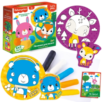 Набор для творчества Fisher-Price Лесные друзья 2 в 1 пазл с эко-тестом (VT4502-04) - Pampik - 2