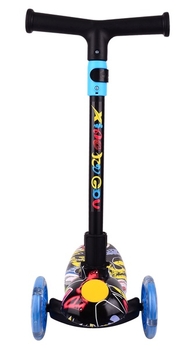 Самокат Daddychild HD009TW-Blue с подсветкой колес голубой (HD009TW-Blue) - Pampik - 3