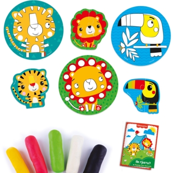 Набор для творчества Fisher-Price Сказочный зоопарк 2 в 1 пазл с эко-тестом (VT4502-03) - Pampik - 3