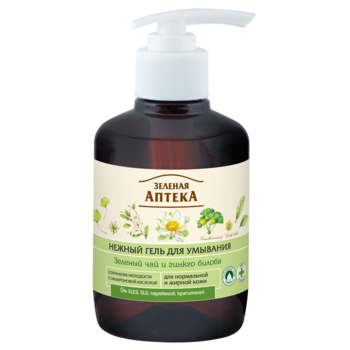 Гель для умывания Зеленая Аптека Зеленый чай и гинкго билоба, 270 мл - Pampik