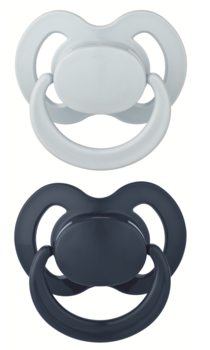 Пустышка силиконовая Baby-Nova с кольцом, ортодонтическая, 6-18 мес., голубой с темно-синим, 2шт (3962028) - Pampik