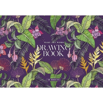 Альбом для малювання Школярик Квіти клеєний блок А4 30 аркушів (PB-GB-030-430) - Pampik