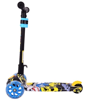 Самокат Daddychild HD009TW-Blue с подсветкой колес голубой (HD009TW-Blue) - Pampik - 4