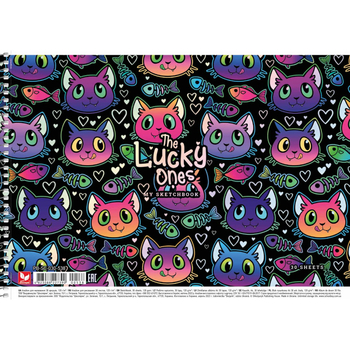 Альбом для малювання Школярик Мордочки котиків 30 аркушів (PB-SC-030-538) - Pampik