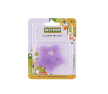 Прорізувач силіконовий Baby Team Морські мешканці, фіолетовий (4008_фиолетовая_звездочка) - Pampik - 2