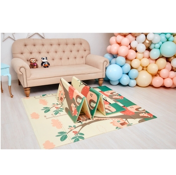 Дитячий двосторонній складний килимок Poppet Дивовижні будинки та Пригоди в небі, 150х180х1 см (PP014-150) - Pampik - 5