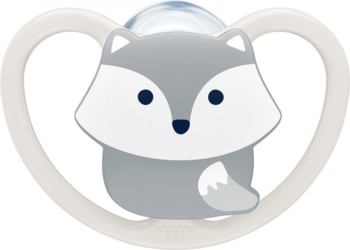 Силіконова пустушка Nuk Space Лисичка, розмір 1, сірий (3952333) - Pampik