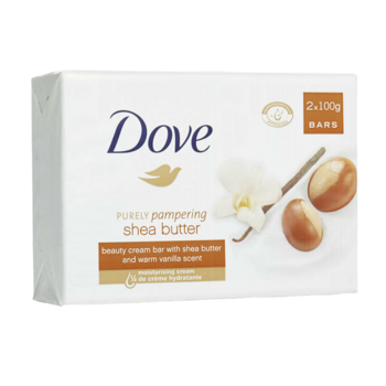 Крем-мило Dove Purely Pampering Shea Butter Beauty Cream Bar Обійми ніжності, з олією ши, 200 г (2 шт по 100 г) - Pampik