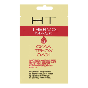 Термо-маска Hair Trend проти випадіння та для зміцнення сухого та пошкодженого волосся, 15 мл - Pampik
