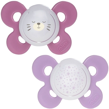 Силіконова пустушка Chicco Physio Comfort, люмінесцентна, 16-36 міс., рожева, 2 шт. (74935.41.00.00) - Pampik