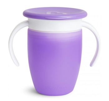 Чашка-непроливайка Munchkin Miracle 360 з ручками та кришкою, 207 мл, фіолетовий (051857) - Pampik - 2
