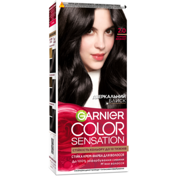 Краска для волос Garnier Color Sensation тон 2.0, черный бриллиант, 110 мл - Pampik