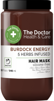 Маска для волосся The Doctor Health&Care Burdock Energy 5 Herbs Infused Hair Mask, 946 мл - Pampik