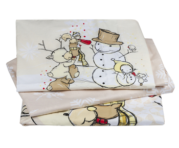 Комплект дитячої постільної білизни Hobby Dream Snowball, поплін, 150х100 см, бежевий (29320) - Pampik - 2