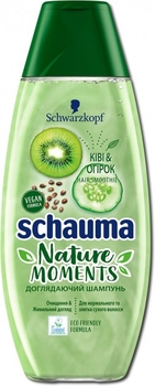Шампунь Schauma Nature Moments Смузі Ківі й Огірок, для нормального і злегка сухого волосся, 400 мл - Pampik
