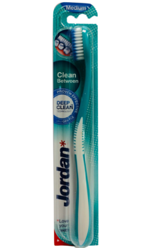 Зубная щетка Jordan Clean Between для чувствительных зубов и десен, зеленая - Pampik