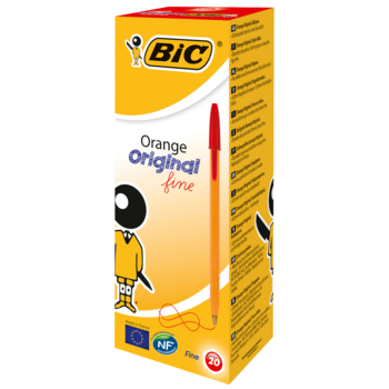 Ручка шариковая BIC Orange Original Fine, 0,36 мм, красный, 20 шт. (8099241) - Pampik