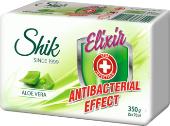 Мило туалетне тверде Shik Elixir Antibacterial Effect Aloe vera, 350 г (5 шт. по 70 г) - Pampik