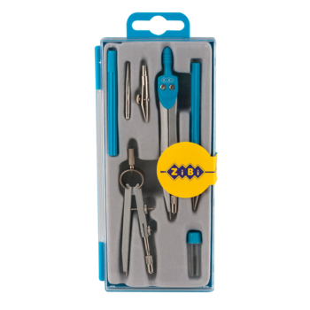 Готовальня ZiBi, 7 предметов, голубой (ZB.5306BS-14) - Pampik