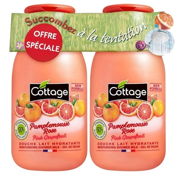 Набір Cottage Pink Grapefruit Молочко для душу, 2шт. х 250 мл - Pampik