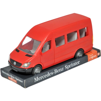 Автомобиль Tigres Mercedes-Benz Sprinter пассажирский на планшетке красный (39705) - Pampik