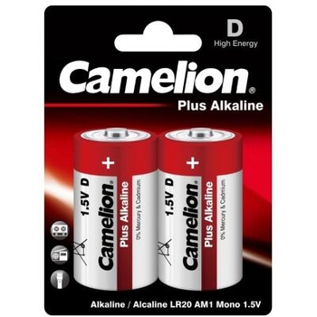 Батарейки Camelion 1,5V D LR20-BP2 Plus Alkaline, 2 шт. (LR20-BP2) - Pampik