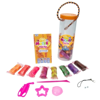 Набір тіста для ліплення Strateg Містер тісто, з блискітками, 14 кольорів (71802) - Pampik - 2