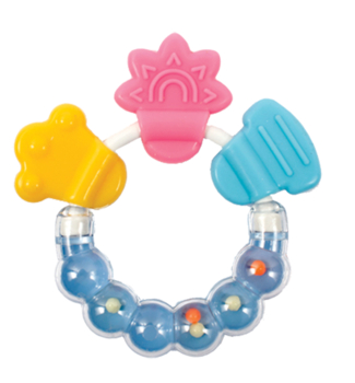 Прорезыватель-погремушка Курносики, фиолетовый (7044 фіол) - Pampik