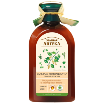 Бальзам-кондиціонер проти лупи Зелена Аптека Березові бруньки та рицинова олія, 300 мл - Pampik