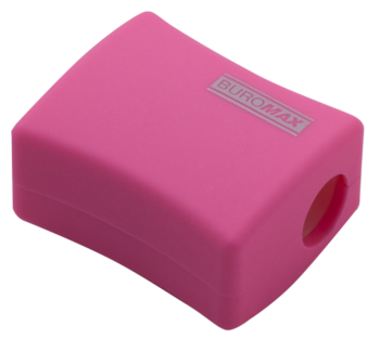 Точилка з контейнером Buromax Rubber Touch, рожевий (BM.4778-1) - Pampik