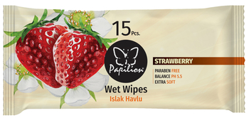 Вологі серветки Papilion Фруктова терапія Полуниця, 15 шт. - Pampik
