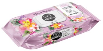 Вологі серветки Papilion Квіткова пристрасть, рожевий, 64 шт. - Pampik