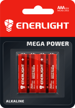 Батарейки Enerlight Mega Power AAA, 4 шт. (90030104) - Pampik