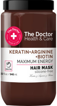 Маска для волосся The Doctor Health&Care Keratin + Arginine + Biotin Maximum Energy Hair Mask, 946 мл - Pampik
