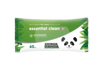 Вологі серветки Сніжна Панда Essential Clean Ромашка, 60 шт. - Pampik